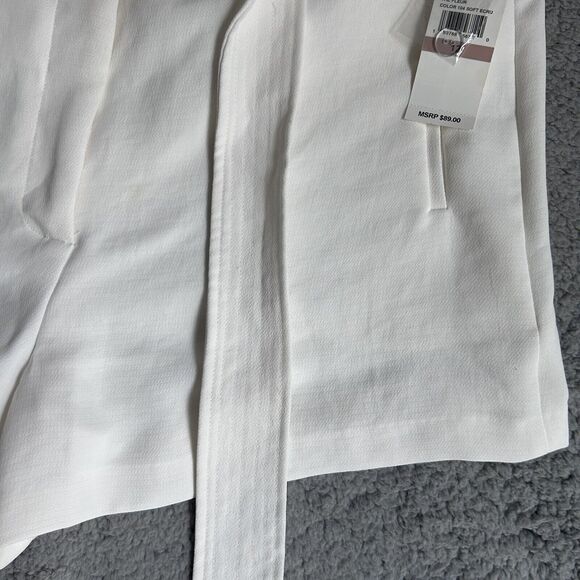 1. STATE The Fleur Ivory Textured Crepe Tie Waist Short Size 12 - Picture 7 of 14